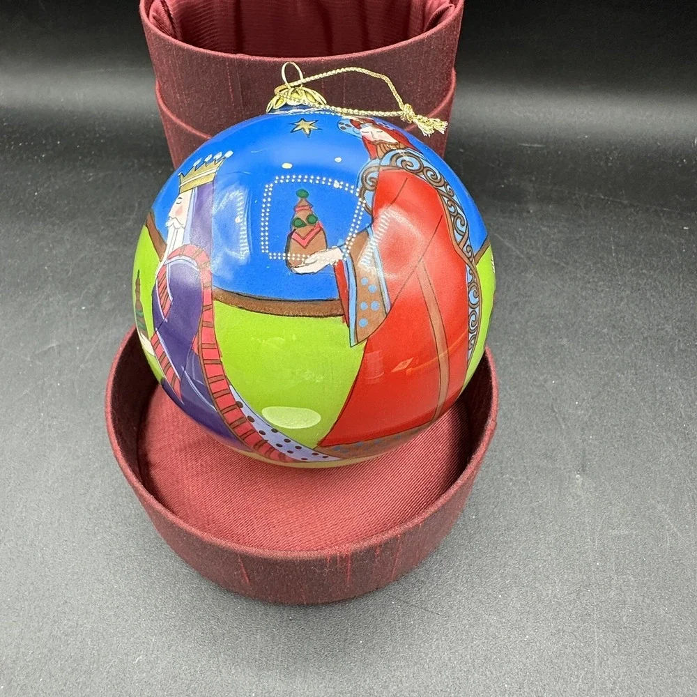 Li‎ Bien Glass Nativity Christmas Ornament boxed Pier 1 One 2007 Manger Wiseman